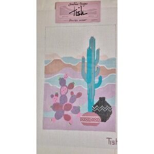 Sundance Designs Needlepoint Handpainted Canvas Tish "Painted Desert" Cactus